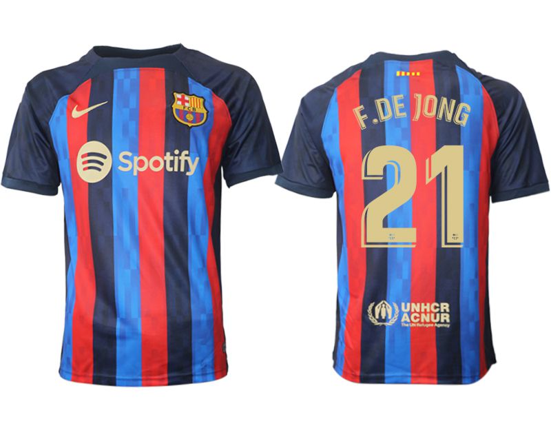 Men 2022-2023 Club Barcelona home aaa version blue 21 Soccer Jersey